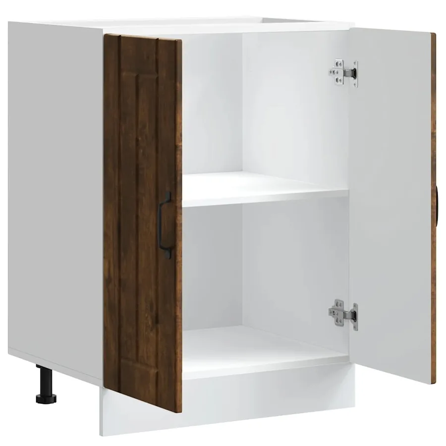 Meuble de base de lavabo Lucca chêne fumé bois d'ingénierie - 5