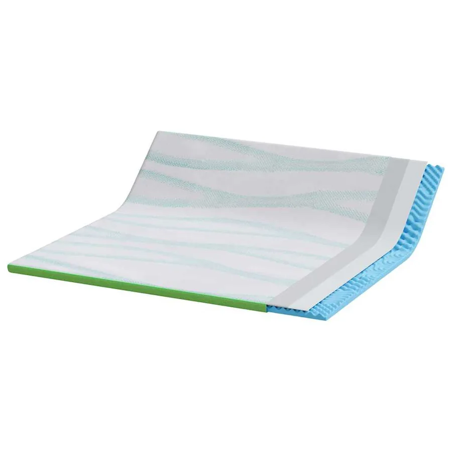 Surmatelas Blanc et vert 200 x 200 cm Tissu Jacquard - 4
