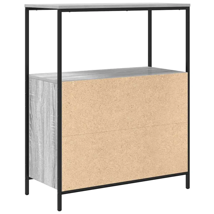 Meuble de salle de bain avec étagères sonoma gris 76,5x35x95 cm - 8