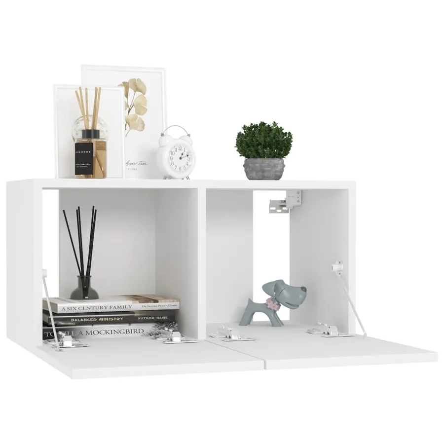 Ensemble de meubles TV 8 pcs Blanc Bois d'ingénierie - 9