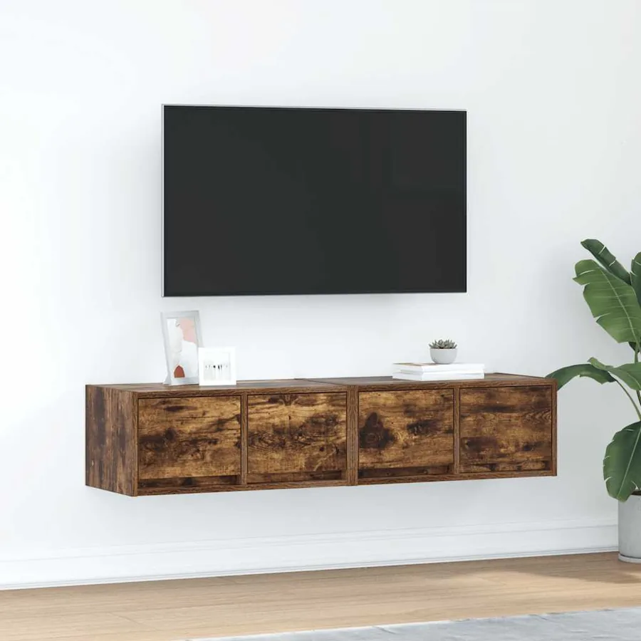 Meubles TV 2 pcs chêne fumé 60x31x25,5 cm bois d'ingénierie