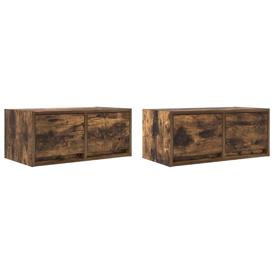 Meubles TV 2 pcs chêne fumé 60x31x25,5 cm bois d'ingénierie - 2