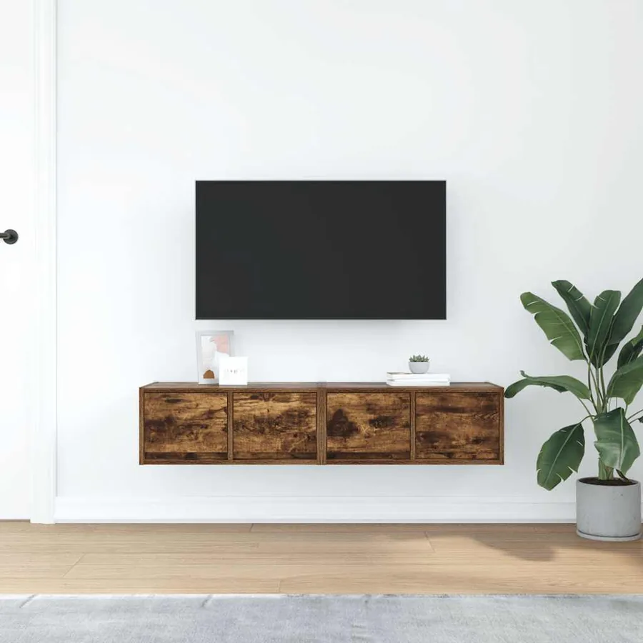Meubles TV 2 pcs chêne fumé 60x31x25,5 cm bois d'ingénierie - 3