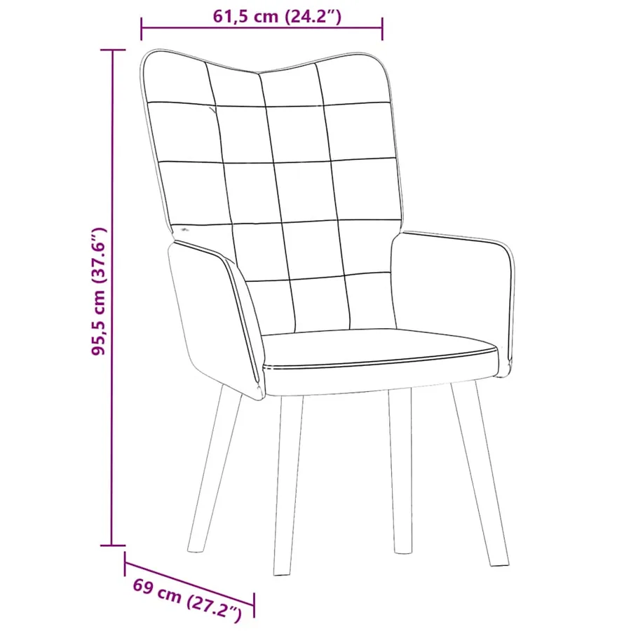 Chaise de relaxation Gris clair Velours - 8