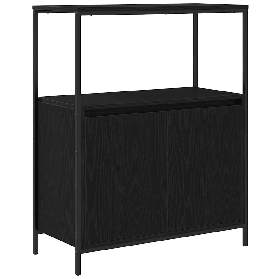Meuble de salle de bain avec étagères chêne noir 76,5x35x95 cm - 2