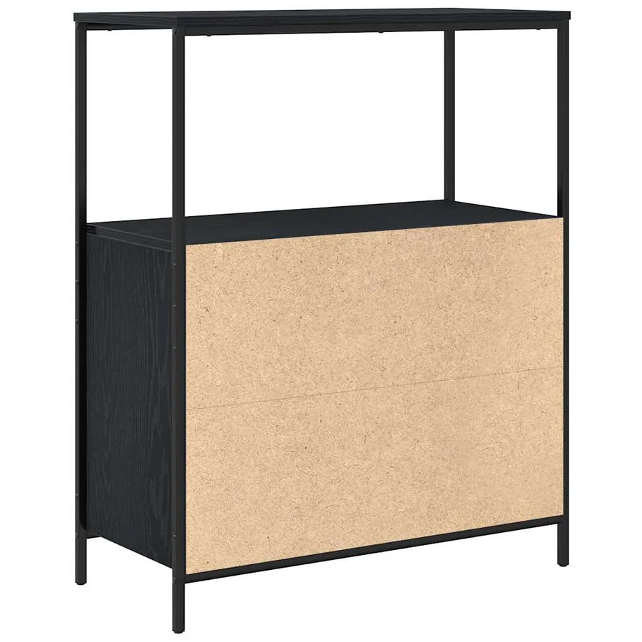 Meuble de salle de bain avec étagères chêne noir 76,5x35x95 cm - 8