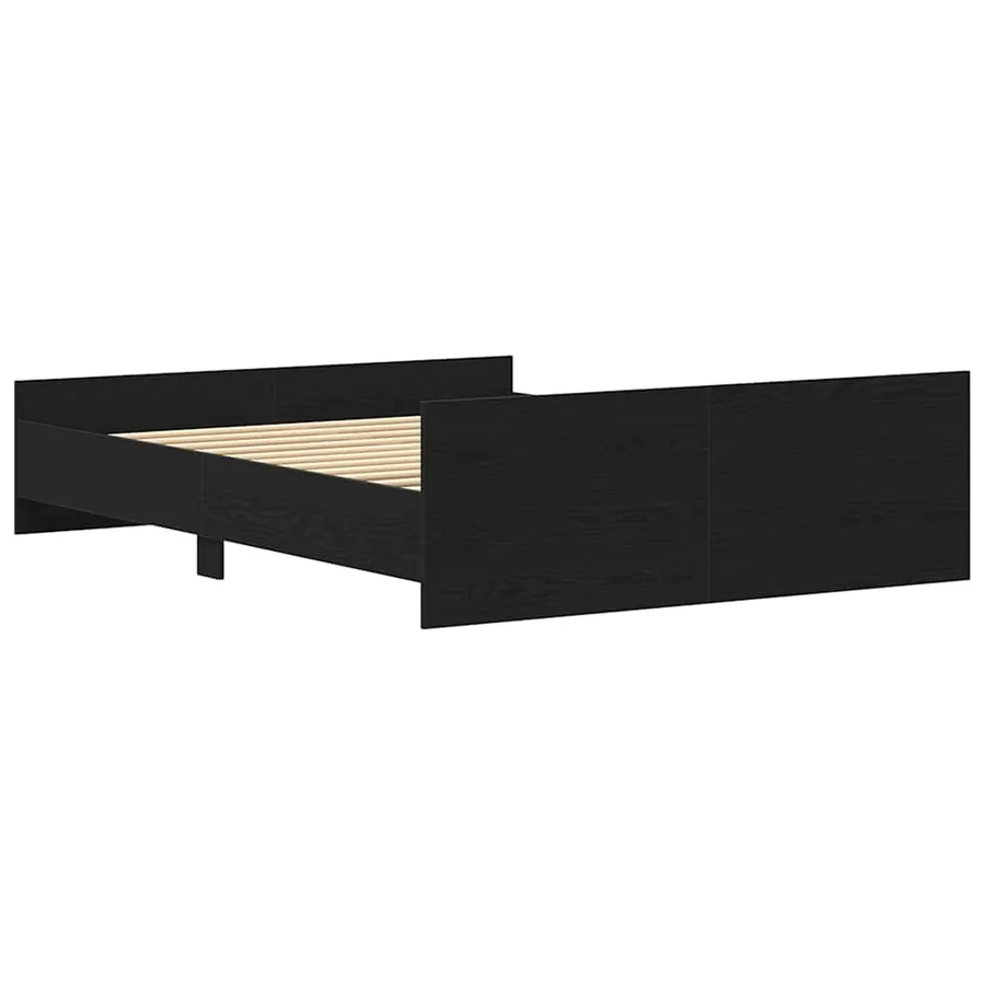 Cadre de lit sans matelas en chêne noir 150x200 cm bois d'ingénierie - 7