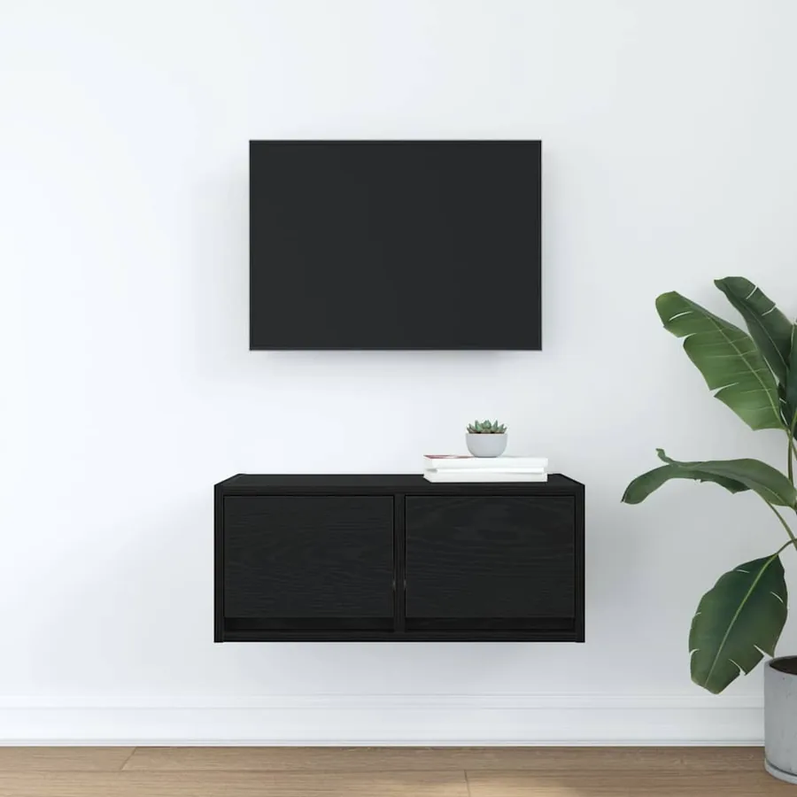 Meuble TV chêne noir 60x31x25,5 cm bois d'ingénierie - 3