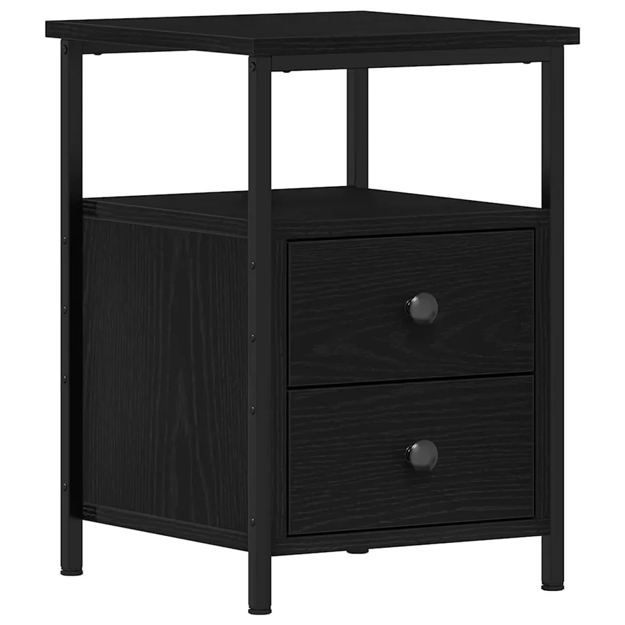 Table de chevet en chêne noir 34 x 35,5 x 50 cm bois d'ingénierie - 2