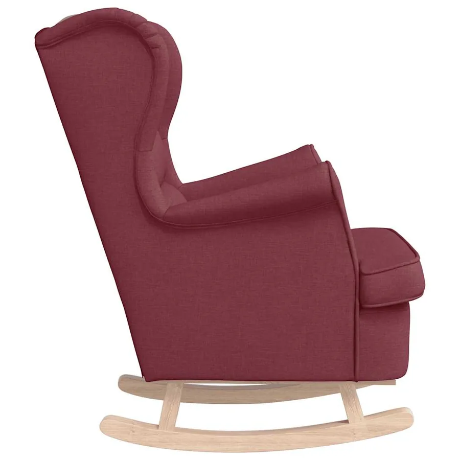 Chaise à bascule rouge bordeaux 74x90x102 cm tissu - 5