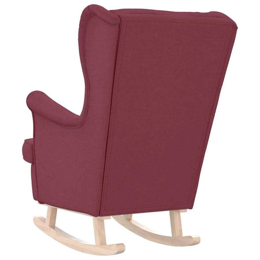 Chaise à bascule rouge bordeaux 74x90x102 cm tissu - 6