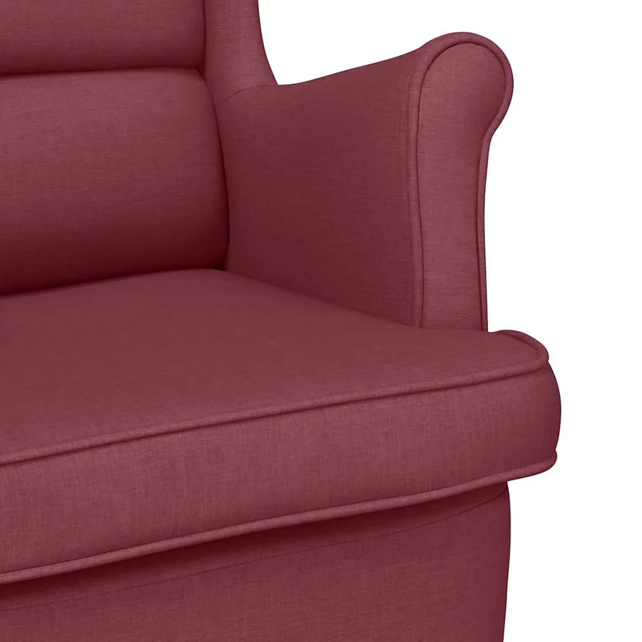 Chaise à bascule rouge bordeaux 74x90x102 cm tissu - 7