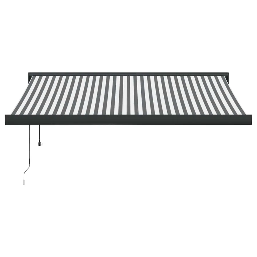Auvent rétractable anthracite et blanc 3,5x2,5m tissu/aluminium - 3