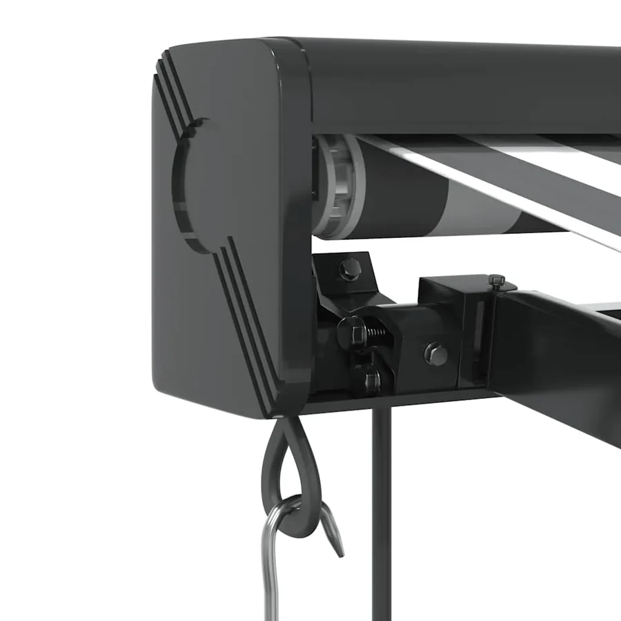Auvent rétractable anthracite et blanc 3,5x2,5m tissu/aluminium - 5