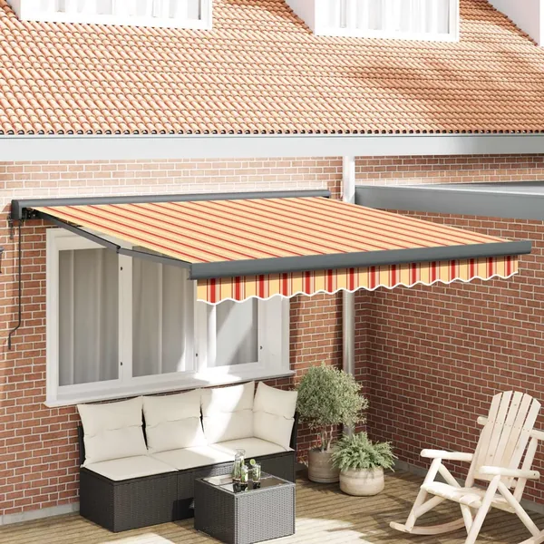 Auvent rétractable Jaune et Orange 350 x 250 x 165 cm