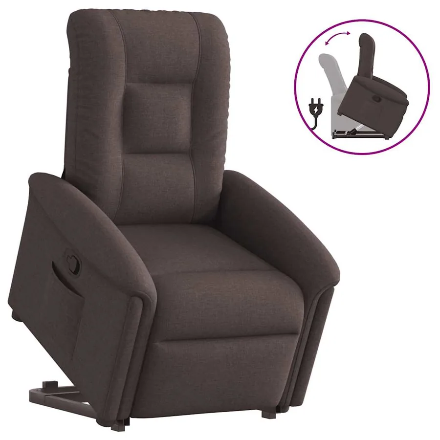 Fauteuil inclinable marron foncé tissu - 9
