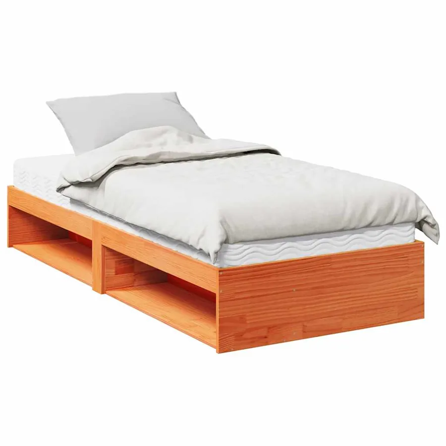 Lit de jour avec matelas cire marron 80x200 cm bois pin massif - 2