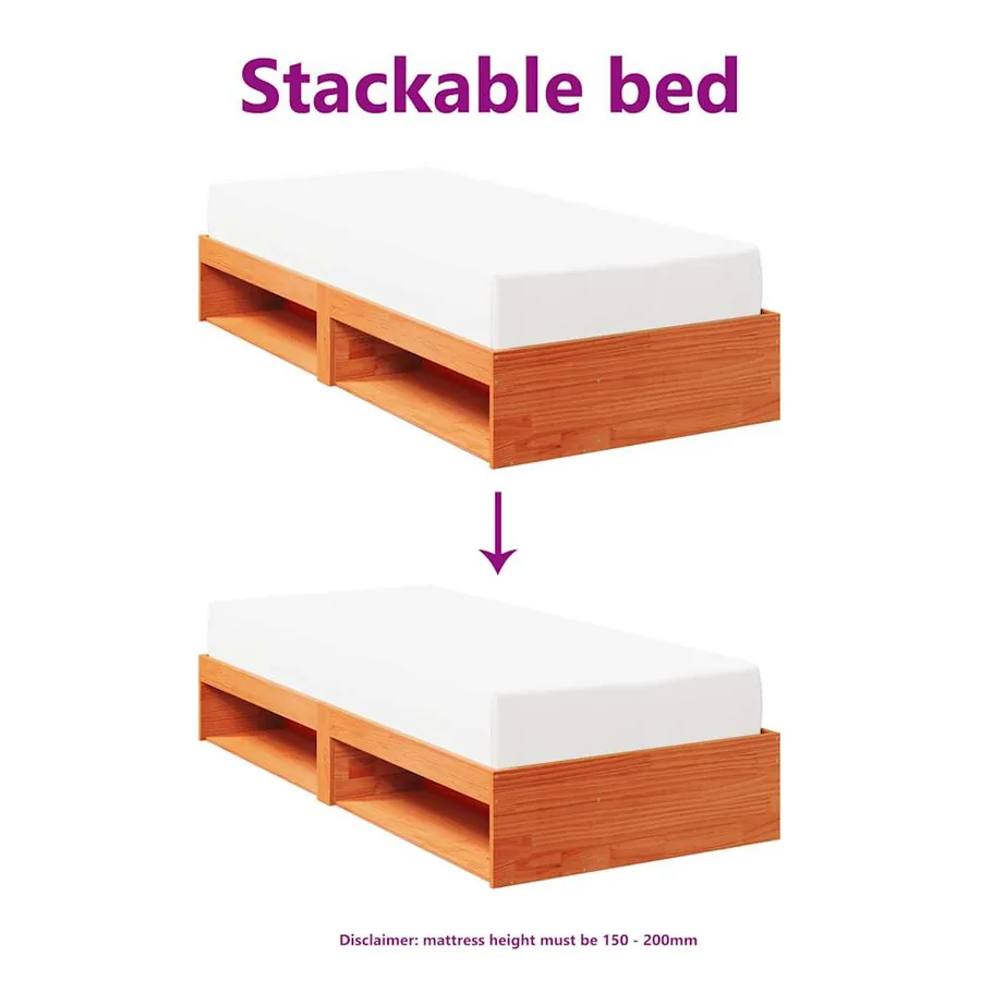 Lit de jour sans matelas cire marron 100x200 cm pin massif - 8