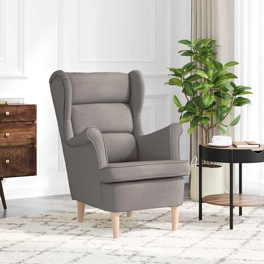 Fauteuil taupe 74x84x100 cm tissu