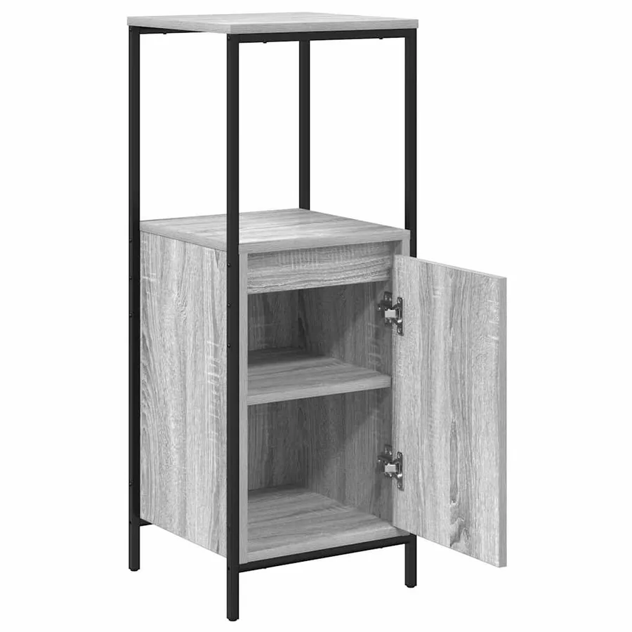 Meuble de salle de bain avec étagères sonoma gris 36x35x95 cm - 5