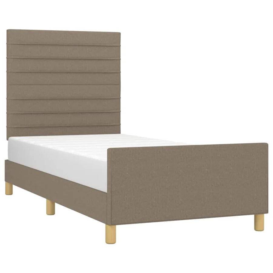 Cadre de lit sans matelas taupe 90x200 cm tissu - 3