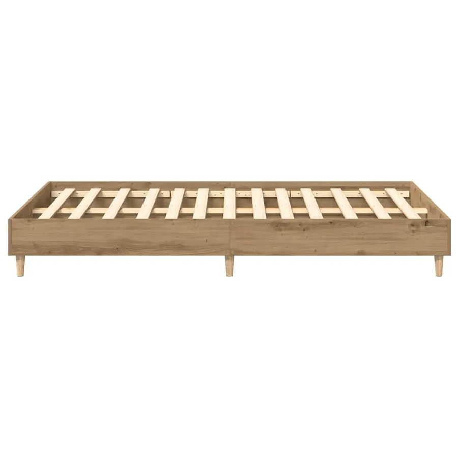 Cadre de lit sans matelas chêne artisanal 140x190 cm - 6