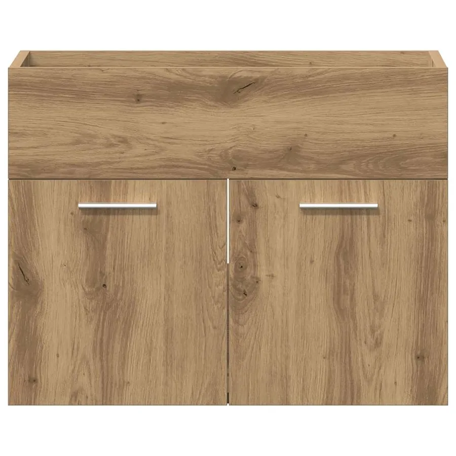 Meuble sous-vasque de salle de bain en chêne massif 60 x 38,5 x 46 cm bois d'ingénierie - 6