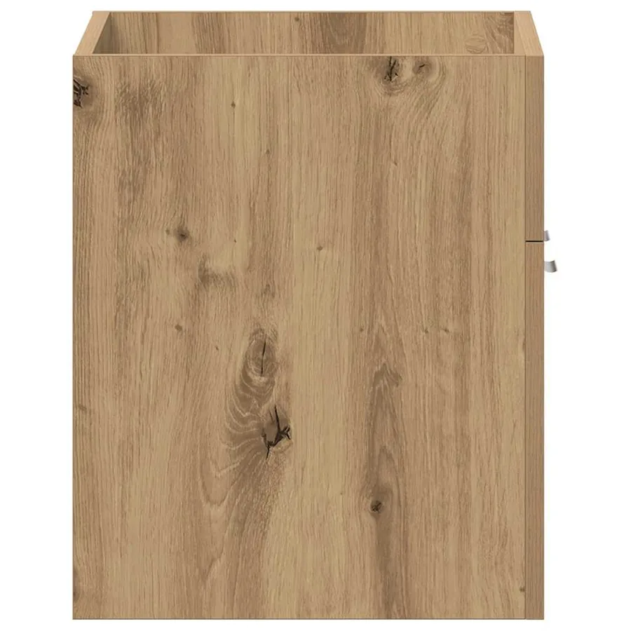 Meuble sous-vasque de salle de bain en chêne massif 60 x 38,5 x 46 cm bois d'ingénierie - 7