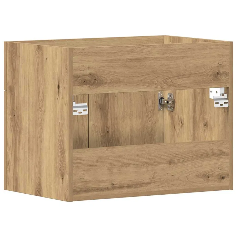 Meuble sous-vasque de salle de bain en chêne massif 60 x 38,5 x 46 cm bois d'ingénierie - 8