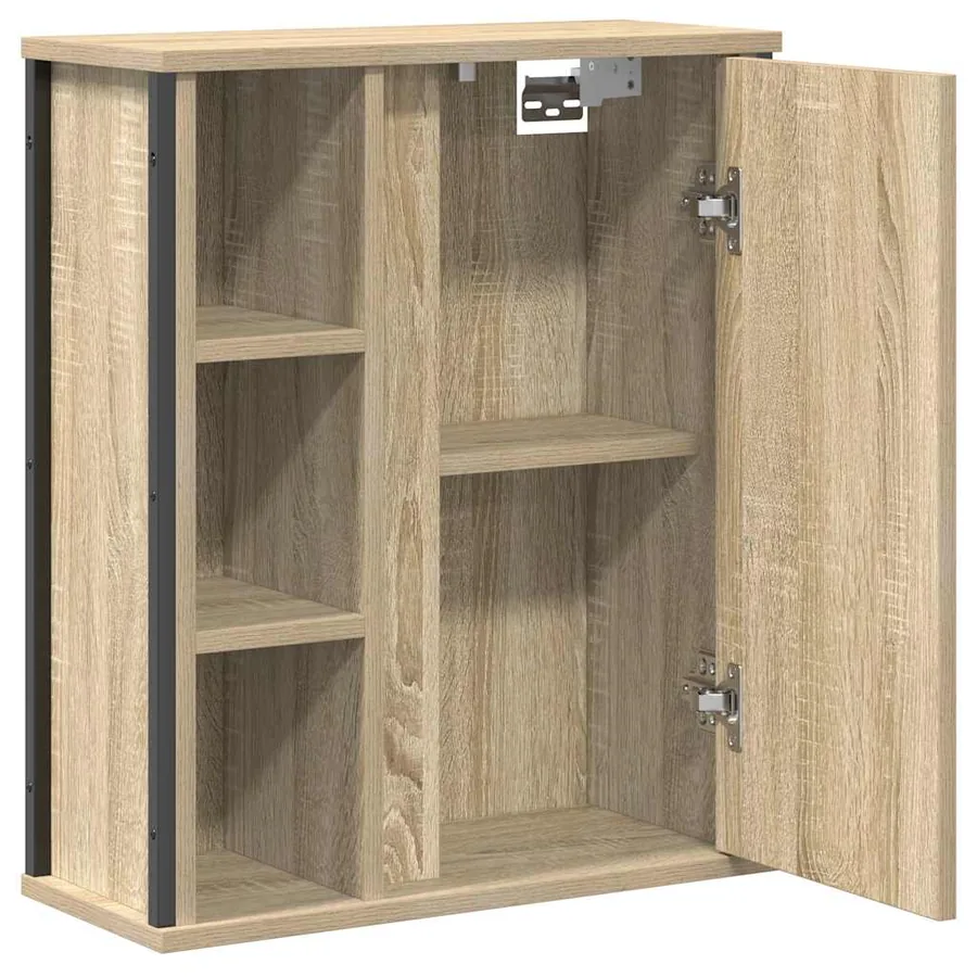Meuble murale de salle de bain miroir chêne sonoma 50x21x60 cm - 5