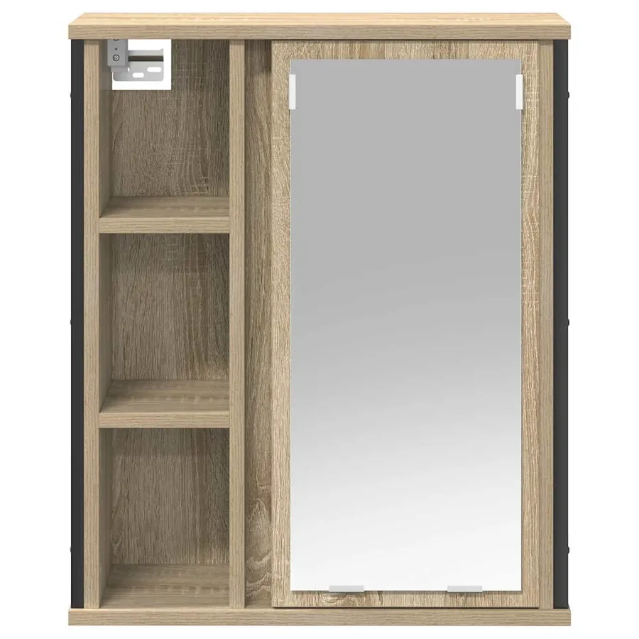 Meuble murale de salle de bain miroir chêne sonoma 50x21x60 cm - 6