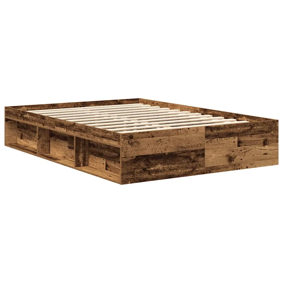 Cadre de lit sans matelas vieux bois 120x190 cm bois ingénierie - 4