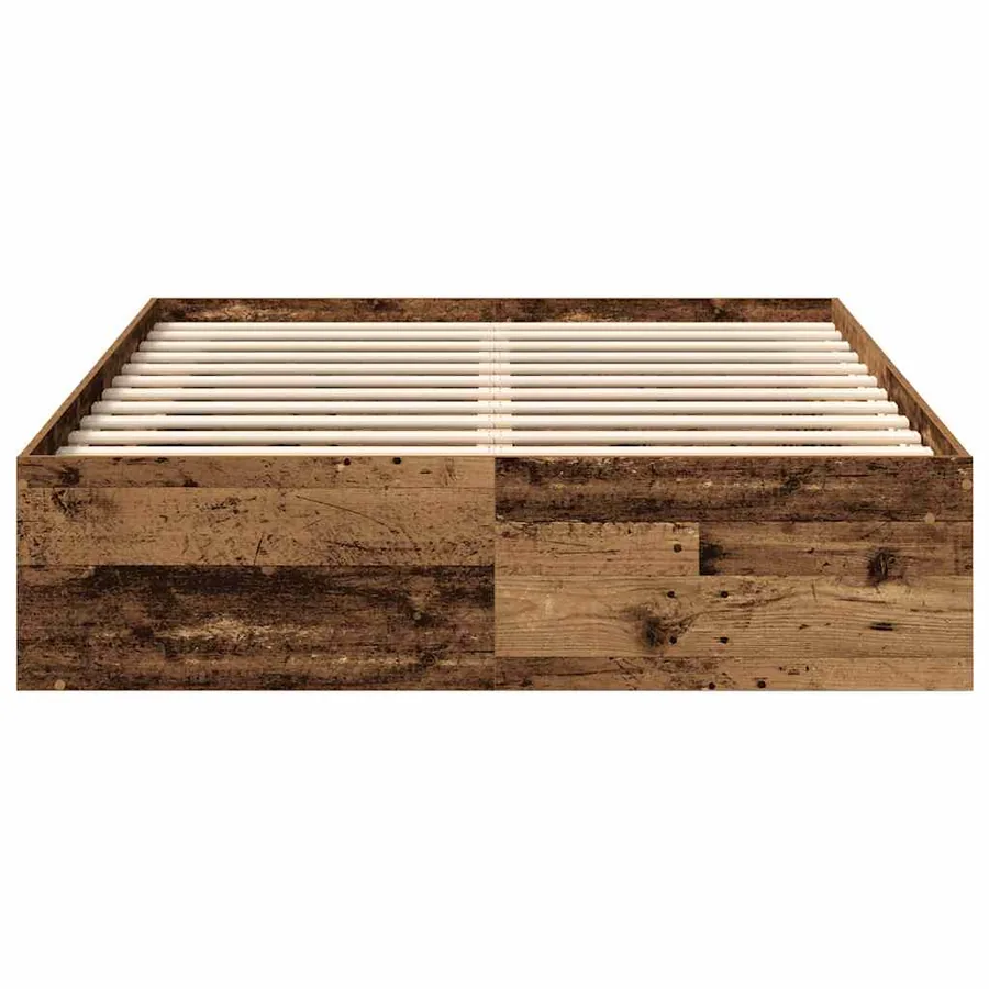 Cadre de lit sans matelas vieux bois 120x190 cm bois ingénierie - 5