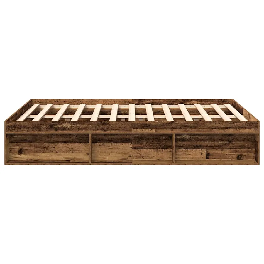 Cadre de lit sans matelas vieux bois 120x190 cm bois ingénierie - 6