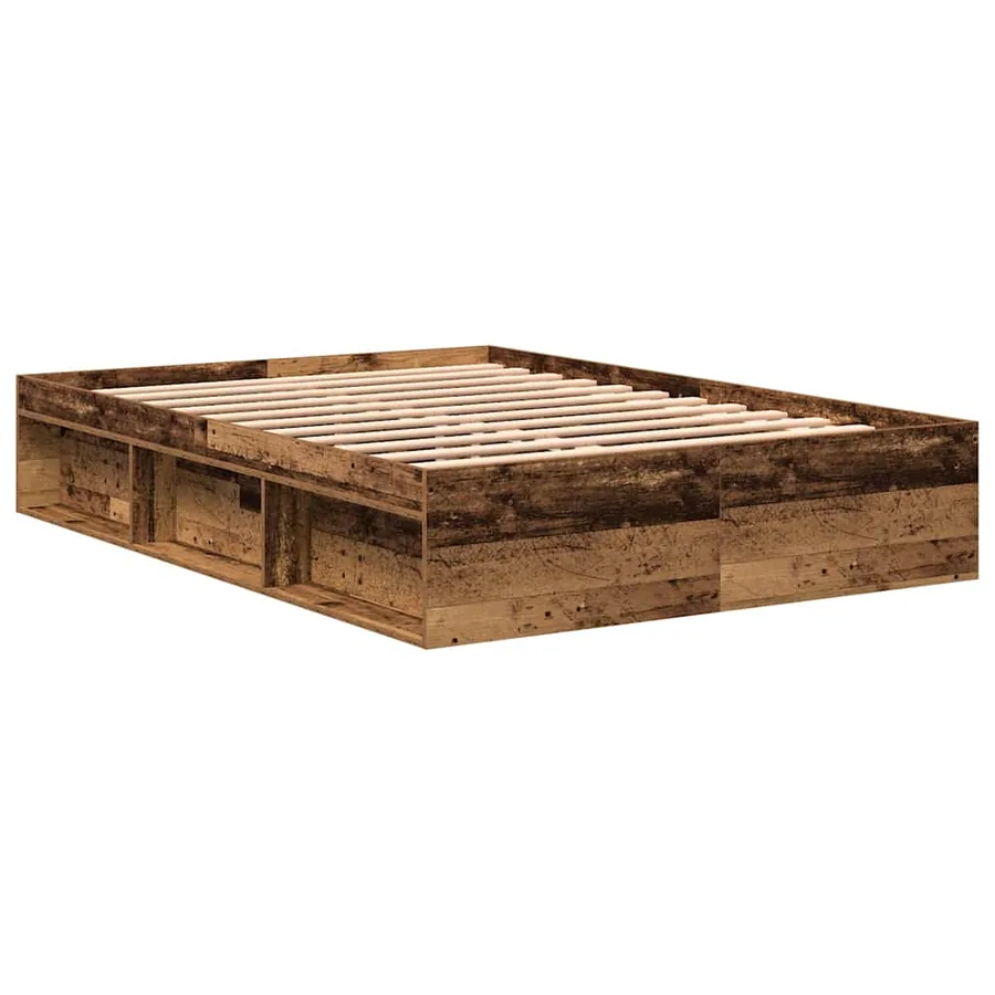 Cadre de lit sans matelas vieux bois 120x190 cm bois ingénierie - 7