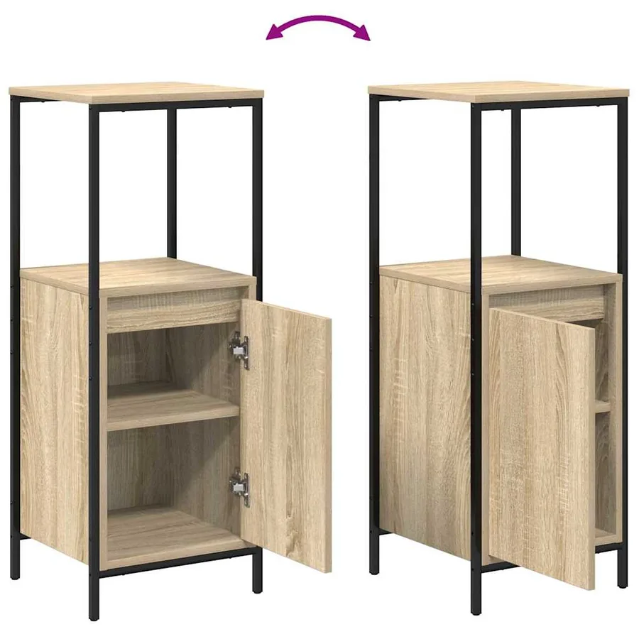 Ensemble de mobilier de salle de bain 5 pcs Bois d'ingénierie - 11