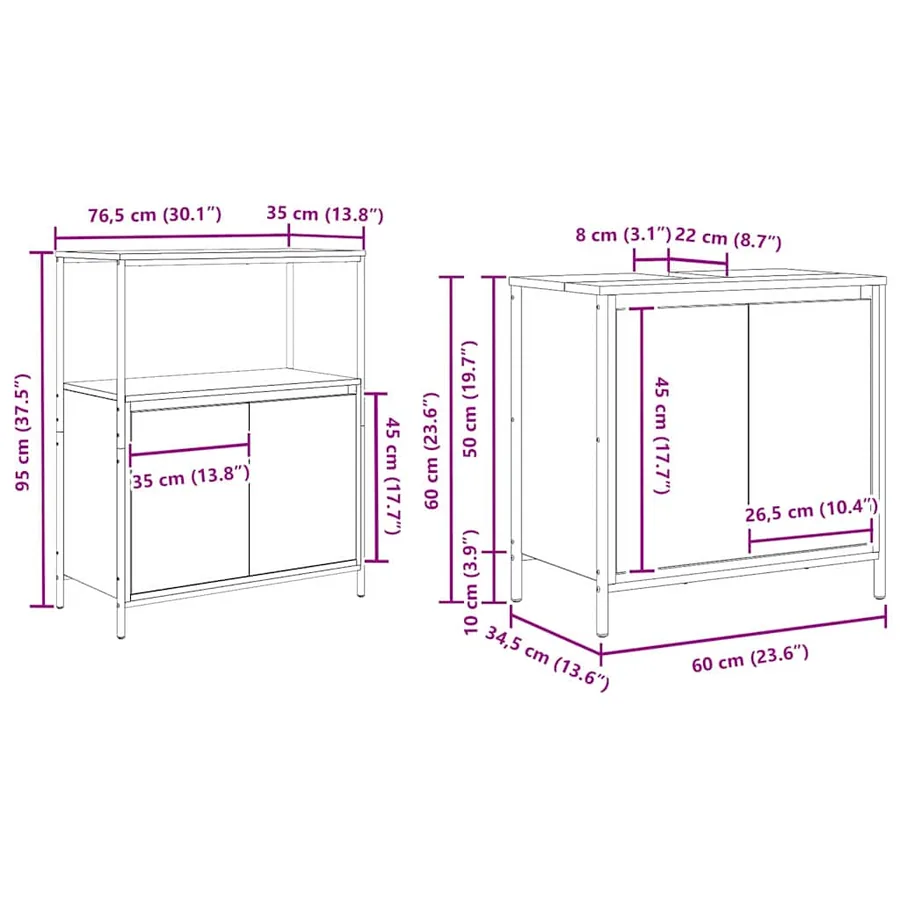 Ensemble de mobilier de salle de bain 5 pcs Bois d'ingénierie - 16
