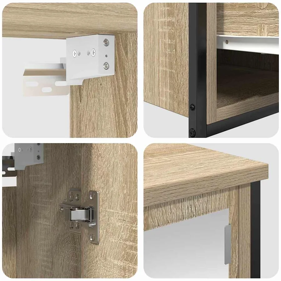 Ensemble de mobilier de salle de bain 5 pcs Bois d'ingénierie - 8