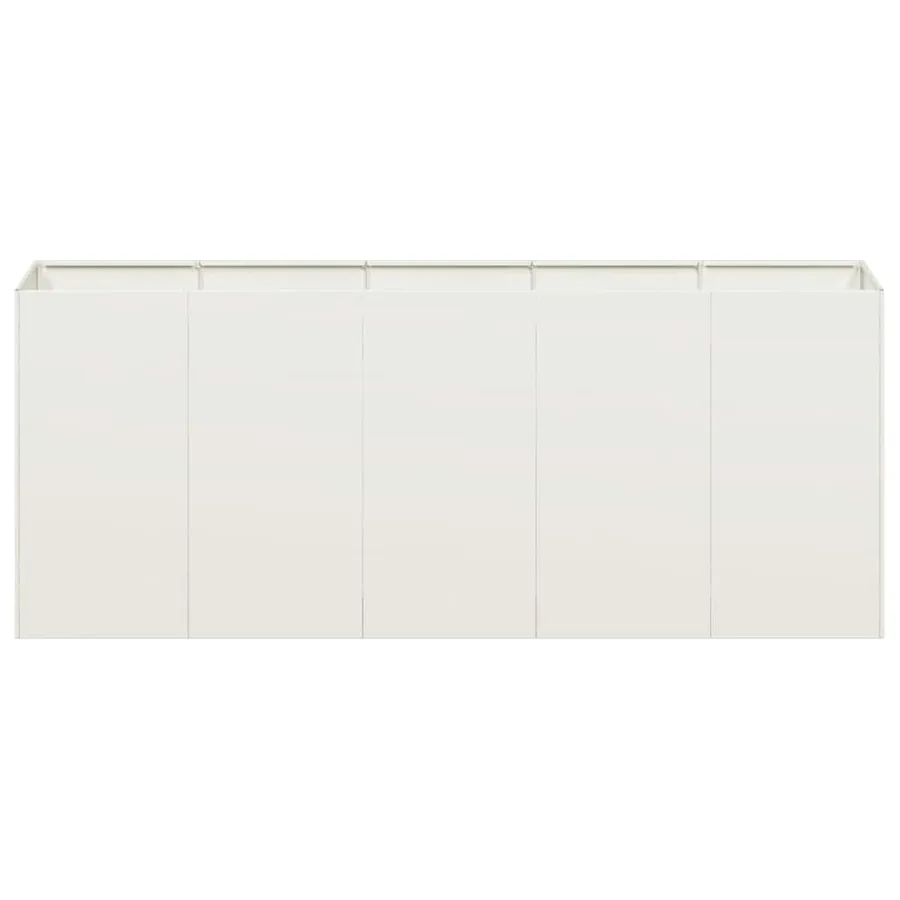 Jardinière blanc 200x40x80 cm acier laminé à froid - 4