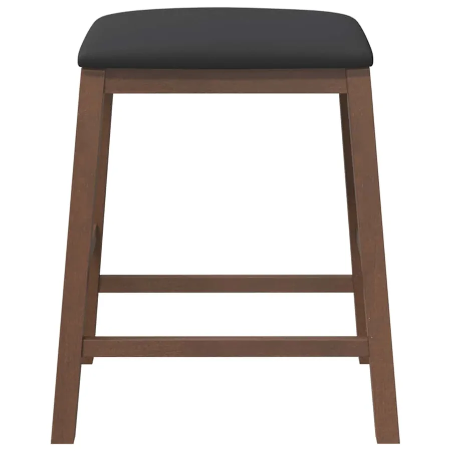 chaises de bar avec coussins 2 pcs marron bois massif d'hévéa - 5
