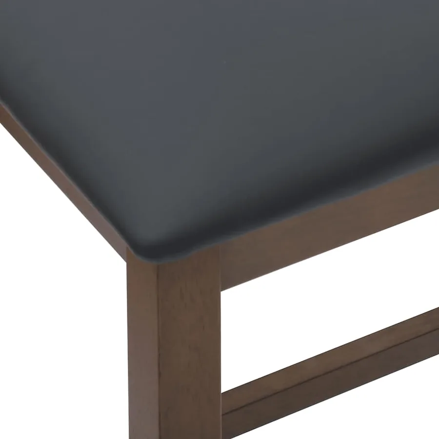 chaises de bar avec coussins 2 pcs marron bois massif d'hévéa - 8