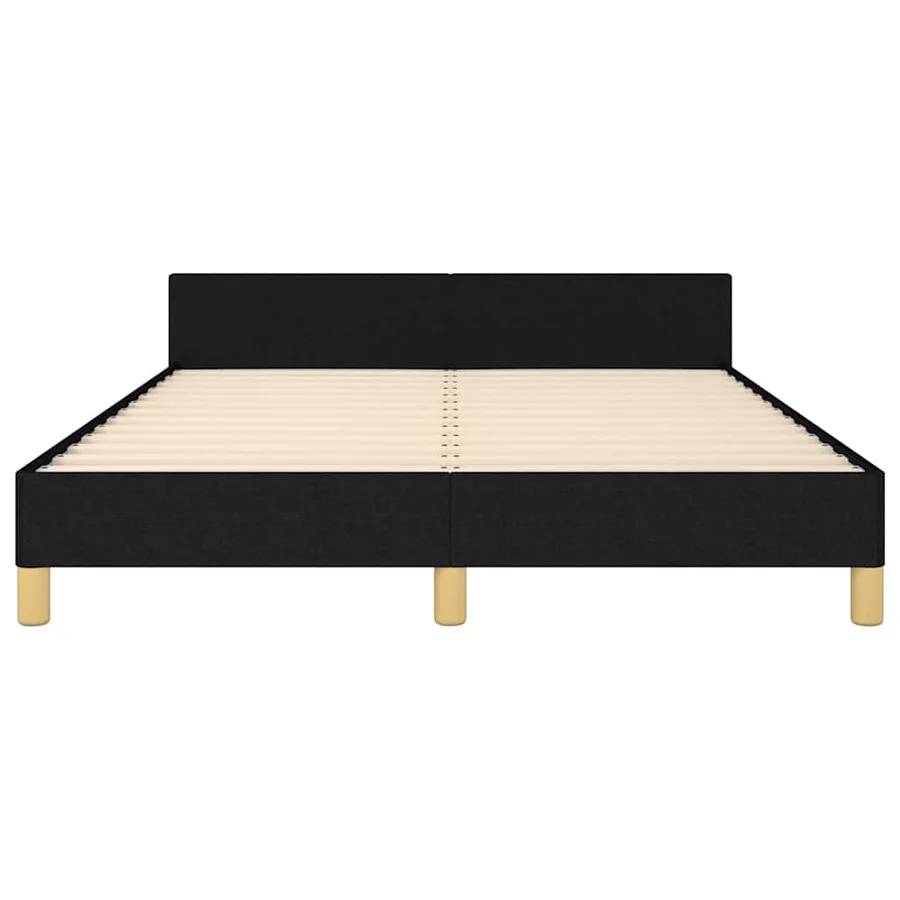 Cadre de lit sans matelas noir 140x200 cm tissu - 6