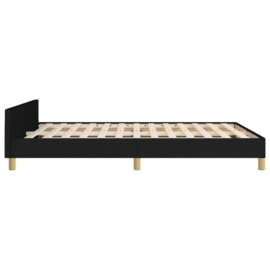 Cadre de lit sans matelas noir 140x200 cm tissu - 7
