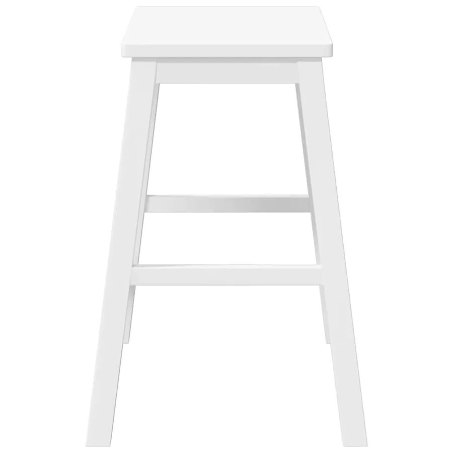 Chaises de bar 2 pcs blanc bois massif d'hévéa - 6