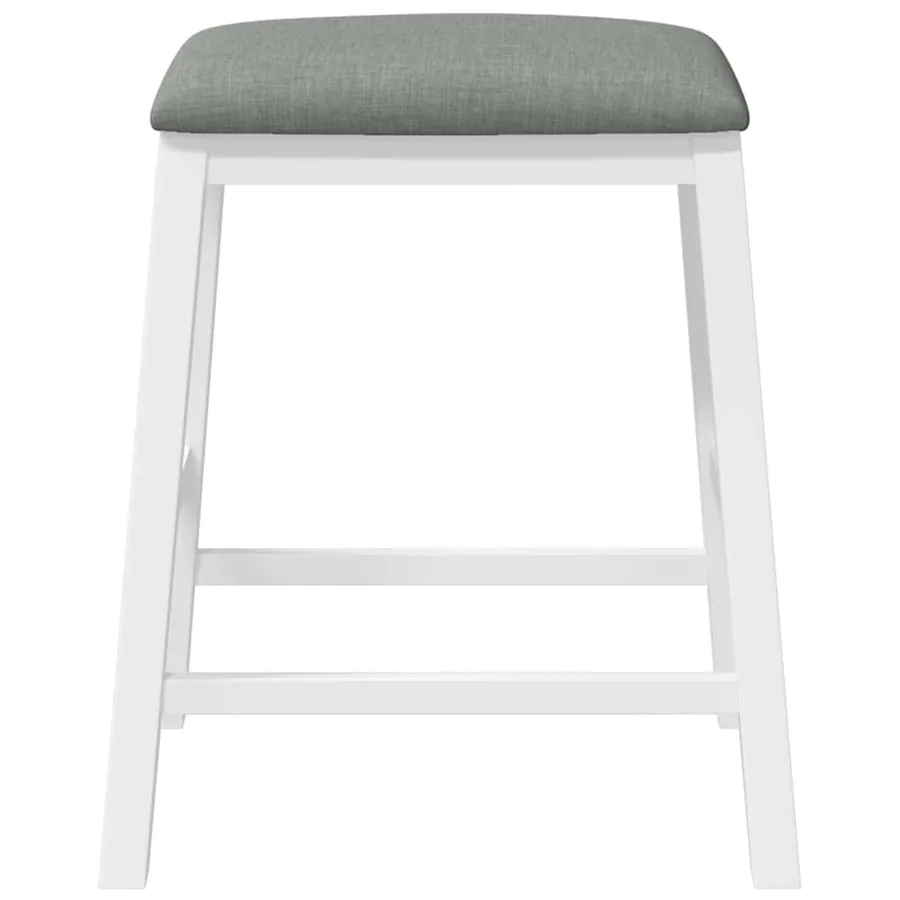 Chaises de bar avec coussins 2 pcs blanc bois massif d'hévéa - 5
