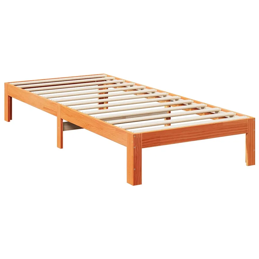 Cadre de lit familial sans matelas marron ciré 240x200 cm - 3