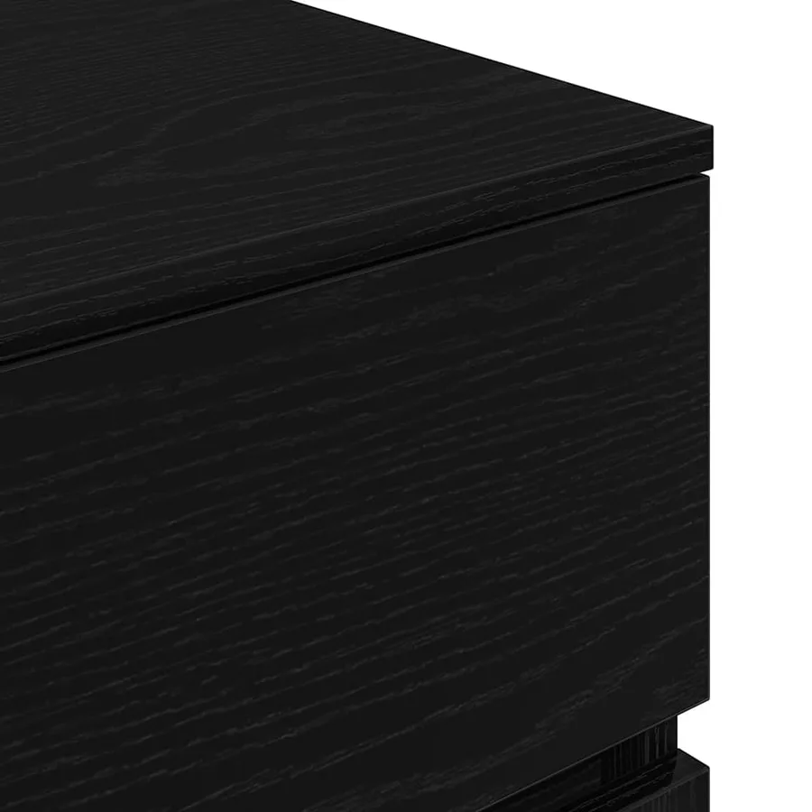 Tables de chevet avec 3 tiroirs 2 pcs noir 39x35x65 cm - 10