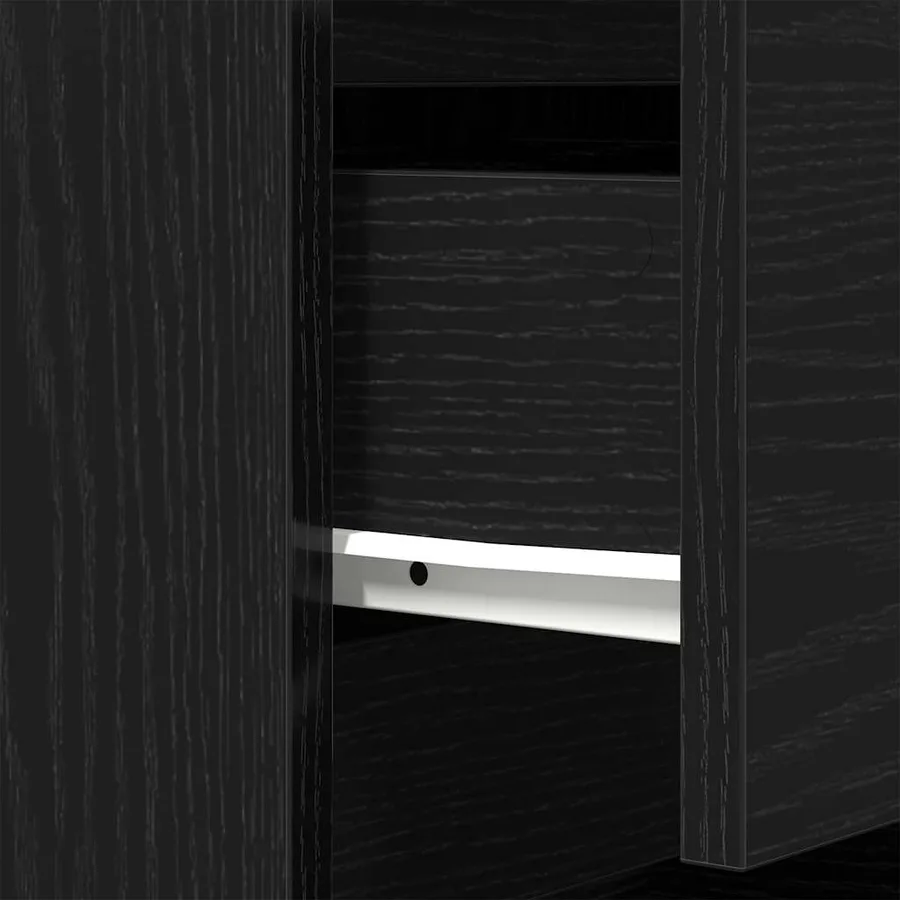 Tables de chevet avec 3 tiroirs 2 pcs noir 39x35x65 cm - 11