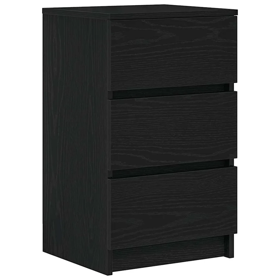 Tables de chevet avec 3 tiroirs 2 pcs noir 39x35x65 cm - 5