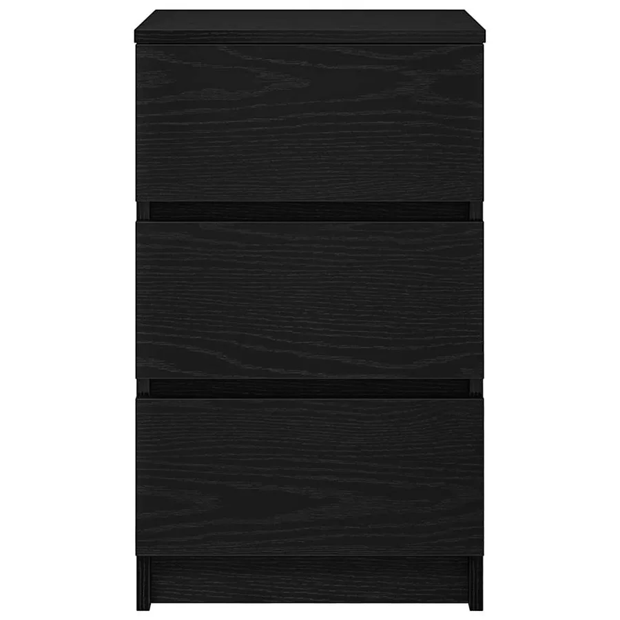 Tables de chevet avec 3 tiroirs 2 pcs noir 39x35x65 cm - 7